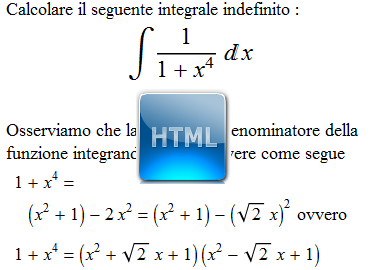 Integrale funzione razionale fratta